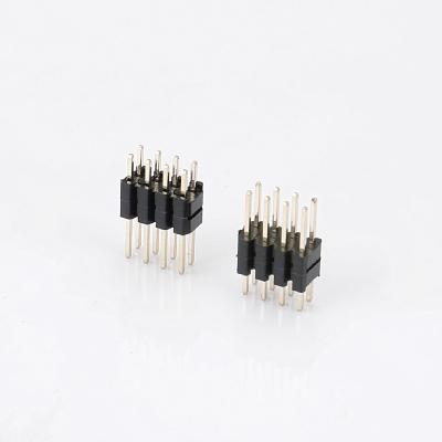 China All Sector 8 Pin Header Electrical Connector With Gold Plated 2mm Pitch Double Row Plastic Double 180 Degrees Straight for sale