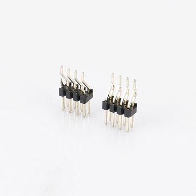 China All Sector 8 Pin Header Electrical Connector With Gold Plated 2mm Pitch Row Dual 90 Degree Surface Mount Technology for sale