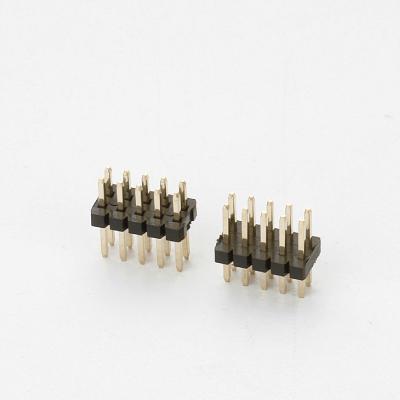 China All Sector 1.27mm Pitch 10 Pin Header Connector Electrical Double Rows 180 Degree Straight Gold Plated Tray Packing for sale