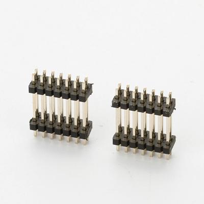 China All Sector 14 Electric Pin Header Stacking Pins With 1.27mm Pitch Rows Of Doubles Double Plastic 180 Degree Straight Type for sale