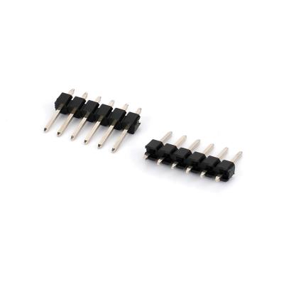 China All Area Pin Header Connector 6 Terminal 2.54mm Pitch Electrical Panel To Board 180 Strip Header bergstrip PCB Mount Header Connector One Row degrees for sale