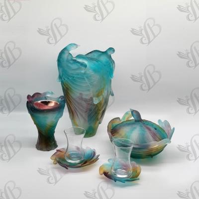 China Latest Europe Daum Style High Grade Crystal Vase Bowl And Bird Burner Sets For Home Decoration, Wedding, Hotel Or Office for sale