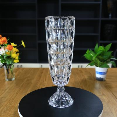 China Europe Table Centerpiece Living Room Decoration High Quality Creative Crystal Glass Tall Flower Vase For Decoration Wedding Home Hotel for sale