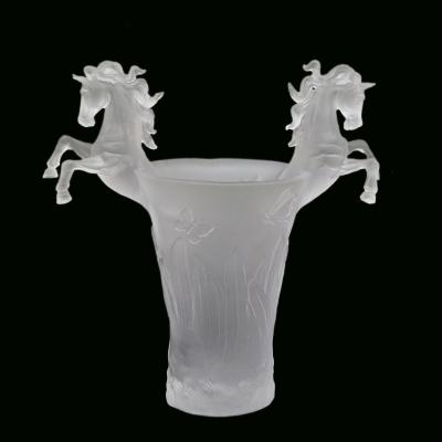 China Europe luxury horse horse crystal vase used for home decoration wedding banquet large crystal vase or office horse for sale