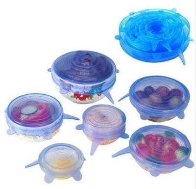 China 2018 Amazon Top Selling Sustainable Kitchen Tools Reusable Silicone Stretch Lids Sets Food Freshness Cover Lid for sale