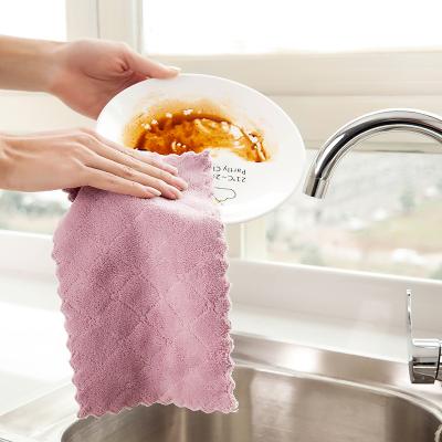 China Kitchen Viable Microfiber Oil Dish Towel Non-Stick Dish Towel Wash Cloth Cloth for sale