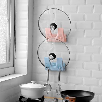 China High Quality Wall Mounted Plastic Pan Lid Holder Kitchen Viable Accessories Kitchen Pot Lid Holder for sale