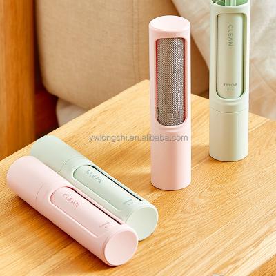 China Clothes Cleaning Tool 2021 Fashion Press Type Rolling Customized Logo Fiber Roller Refill Dust Adhesive Roller For Clothes Pet Hair Remover for sale