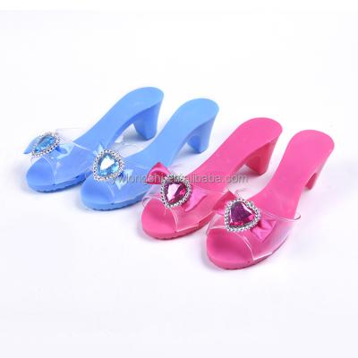 China 2021 Classic Eco-friendly Material Part Shoes Plastic Frozen Princess Elsa Kids High Heel Toys Cosplay Shoes for sale