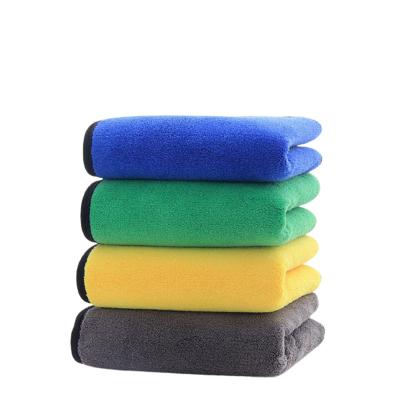 China Hot Sale Custom Super Absorbent Eco-friendly Cleaning Colored Rectangular Coral Fleece Doubleside Microfiber Car Wash Automotive Towel for sale