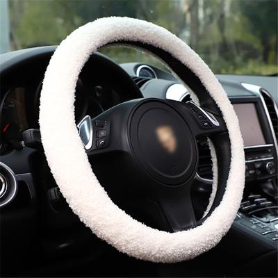 China Newest Design Eco - Friendly Round Comfortable Stylish Universal Fur Car Steering Wheel Cover for sale