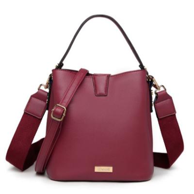 China 2021 fashion sale pu handle women leather bucket bag bucket bag handbag high quality material hot manufacturer for sale