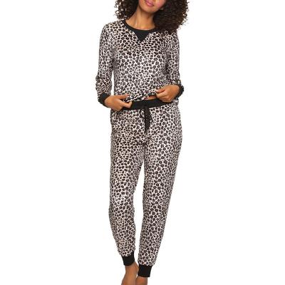 China Breathable Custom Maternity Leopard Print Micro Fleece Pajamas Set Plus Size Nightgowns Nursing Pregnancy Sleepwear for sale