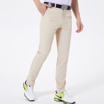 China Sustainable Mens Golf Tapered Pants Plaid Stretch Khaki Tech Relaxed Fit Lightweight Flat Front Pant for sale