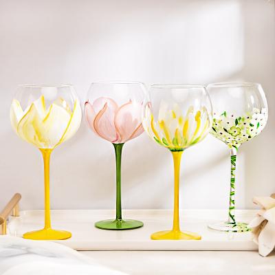 China Good Quality Stocked Logo Copa Glass Gin Tonic Glasses Gin Drinking Goblet Factory Supplied Hand Paint Wine Glass For Juniper for sale