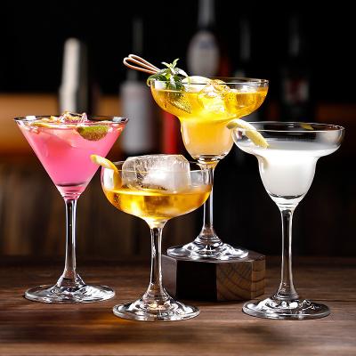 China Wholesale Luxury Cocktail Cup 2022 New Style Cocktail Glass Coffee Martini Glass Drinking Glass For Hotel And Bar With Printing Color Logo for sale