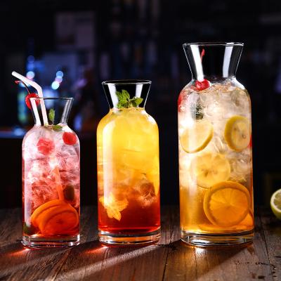 China Old Fashion Factory Stocked Custom Logo For Party Glass Juice Carafe Water Glass Jug Cold Water Pitcher for sale