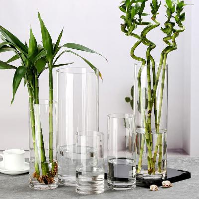 China Traditional Most Popular Home Decorative Indoor Cheap Glass Vase Glass Vases For Candles Cylinder Glass Vases Bulk Wholesale for sale