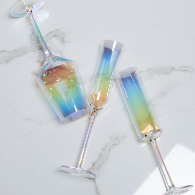 China Hot Selling Colorful Crystal Glass Champagne Glasses Lead Free And Fluted Champagne Glasses Champagne Glass Luxury Wedding for sale