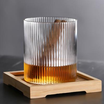 China Wholesale Creative Minimalist Factory Borosilicate Milk Creams Ribbed Glass Tumbler Cups Bulk Coffee Glass Tumbler for sale