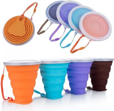 China Wholesale Viable Camping Silicone Band Straw Cup Coffee Folding Straw Water Water Cup Viable With Lids for sale