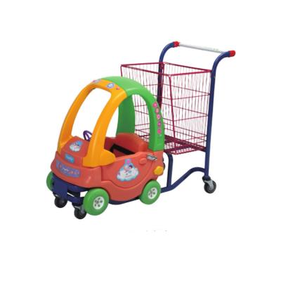 China Mini Eco - Friendly Supermarket Children Trolley Kids Metal Shopping Carts With Cars for sale