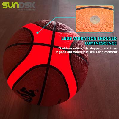 China Basketball Playing Glow In The Dark Glowing LED Glow Ball Basketball Light Basketball Ball for sale