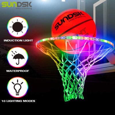 China Classic Rubber Led Light Basketball Hoop Lights Basketball Hoop Lights Circle Playing Night Led Strip Lamp Basketball Rim For Outdoor Game for sale