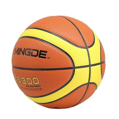 China Custom Design High Quality Leather Logo Leather Indoor Professional Size 7 Microfiber Laminated Basketball for sale