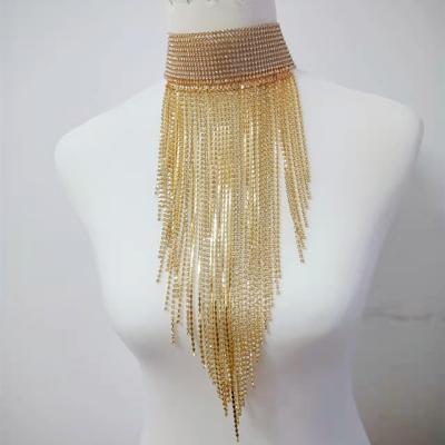 China Crystal Rhinestone Gold Silver Diamond Diamond Party Gold Silver Diamond Crystal Rhinestone Party Dress/Wedding/Bridal Bridal Party Dress Trim Fringe Cup Chain Cup Necklace Carnival Party for sale