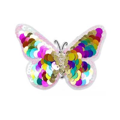 China Fashionfashion elegant and high-end multicolor good quality color butterfly sequins embroidery chapter cloth stickers for sale