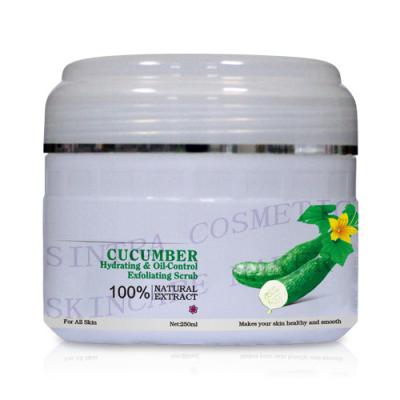 China 250ML Cucumber Exfoliating Gel , Hydrating & Oil-Control Exfoliating Scrub HGQJZ-01 for sale