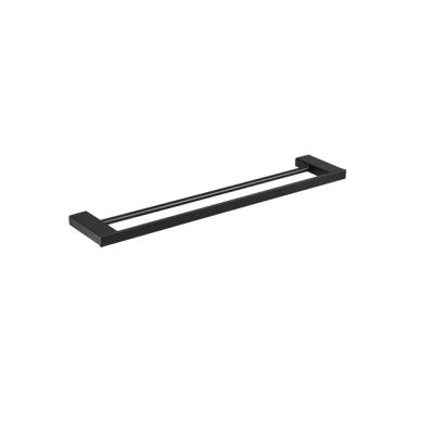 China Fashion 304 Stainless Steel Bathroom Towel Rack Double Towel Rack Hanger Wall Mount, Lacquer Finished Matte Black for sale