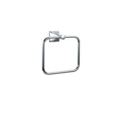 China Bathroom Accessories Modern Square Stainless Steel Towel Ring With Screws Wall Mounted Towel Rack for sale