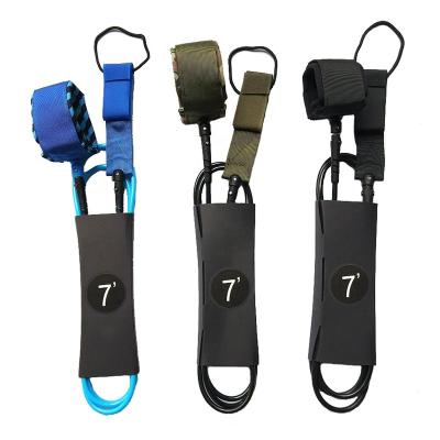 China 2022 OEM Unisex Custom Color Straight Surfing Leashes Black/Blue Green/Army/Lake Blue/Red 7mm Leg Rope Surfboard Leash 6ft 7ft 9ft 10ft for sale