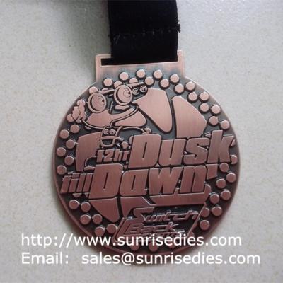 China Antique copper plated alloy sport medal and medallion, custom metal sports medals for sale