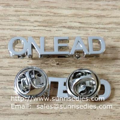 China Metal hollow monogram lapel pins, China factory hollow letters monogram pin badge for sale