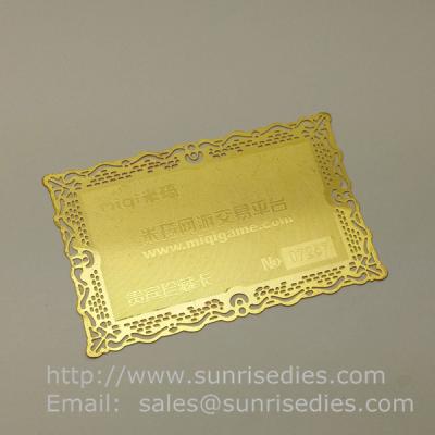 China Etched Metal Business Cards wholesale, gold tone etching business cards for sale