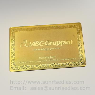 China Gold Tone Etching Brass Business cards, China etched metal cards factory for sale