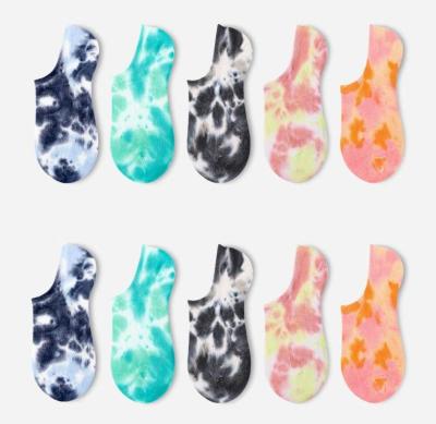 China Novelty Sporty Funny Fashion Colorful Ladies Knot Dyed Cotton Socks Shallow Mouth Summer Socks Colorful Boat Men Socks for sale