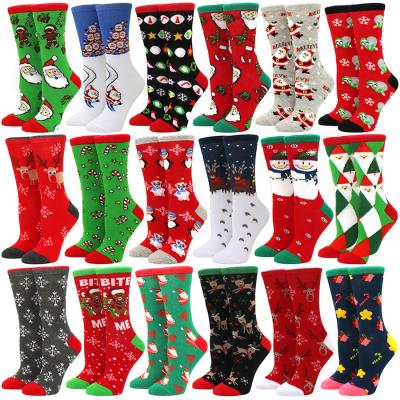 China Funny Christmas Santa Snowflake Elk Snow Cotton Xmas Sporty Socks Gift Socks Happy Tube Crew Winter Socks For Men for sale