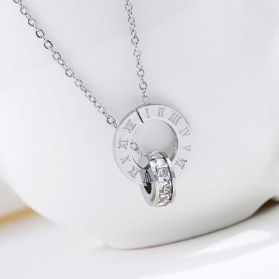 China Jewelry Fashion Eco-friendly Luxury Necklaces For Women Accessories 18K Gold Necklace Letter Rhinestone Chain Necklaces for sale