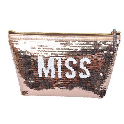 China INS Mermaid Waterproof Wholesale Sequin Zipper Cosmetic Bag Placing Embroidered Letters Coin Purse Handbag for sale