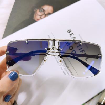 China Hot Selling Luxury Eyewear UV400 High Quality Anti Shades Fit Women Classic Rimless Sunglasses Fashion Sun Glasses for sale