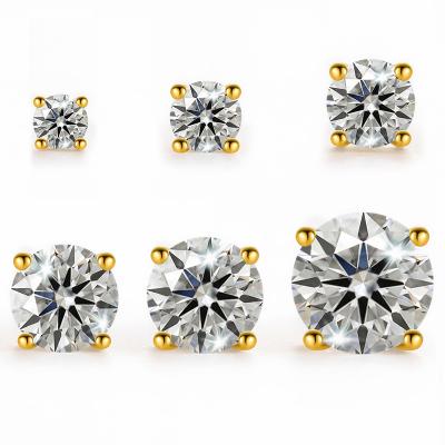 China High Quality/Drop Shipping Hip Hop VVS Moissanite 925 Sterling Silver Hop Men Women Jewelry Earrings Stud Earrings Hip for sale