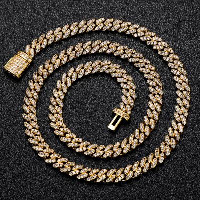 China Hip Hop/High Quality/Moissanite Drop Shipping Moissanite Jewelry 18K Gold Plated 925 Sterling Silver Thin VVS Moissanite 6mm Cuban Link Chain for sale