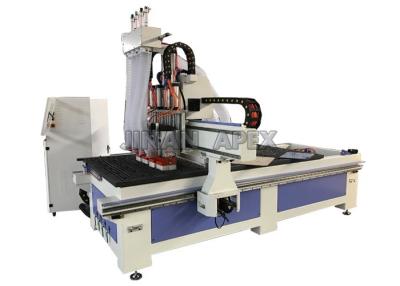 China Multiassen Geautomatiseerde Desktopcnc Routermachine met Pneumatische Autohulpmiddelwisselaar Te koop