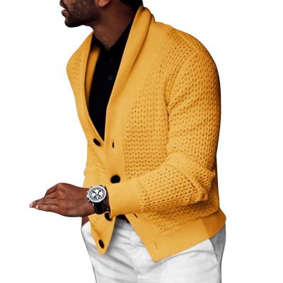 China High Quality Breathable Solid Color Cardigan Men's Casual Straight Hollow Out Outerwear Sweater for sale