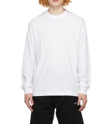 China Fashion Breathable Round Neck White Base Layer Men Long Sleeve Pullover T-Shirt for sale