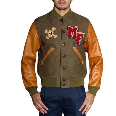 China Viable Newcomers Fashion PU Patchwork Bomber Jacket For Men Plus Size Vintage Fleece Coat Streetwear for sale